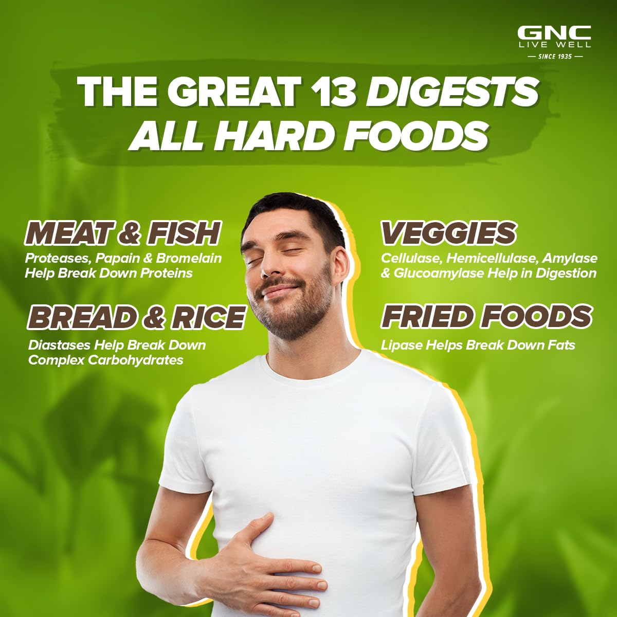 GNC SUPER DIGESTIVE ENZYMES PREBIOTICS & 11 POTENT ENZYMES 100 VEG CAPSULES