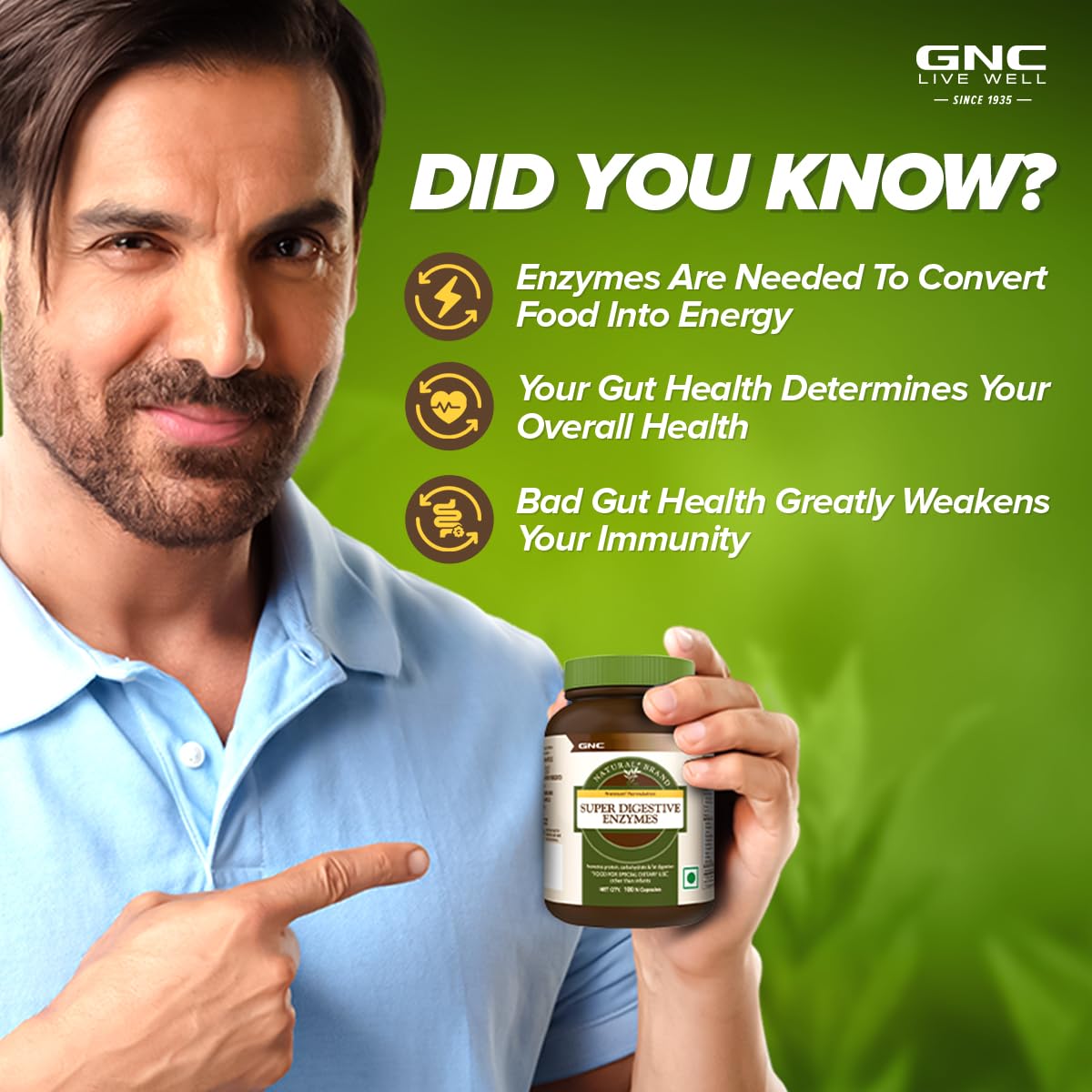 GNC SUPER DIGESTIVE ENZYMES PREBIOTICS & 11 POTENT ENZYMES 100 VEG CAPSULES