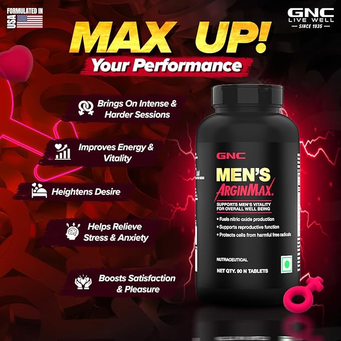 GNC MEN'S ARGINMAX BOOSTS STRENGTH & STAMINA 90 VEG TABLETS