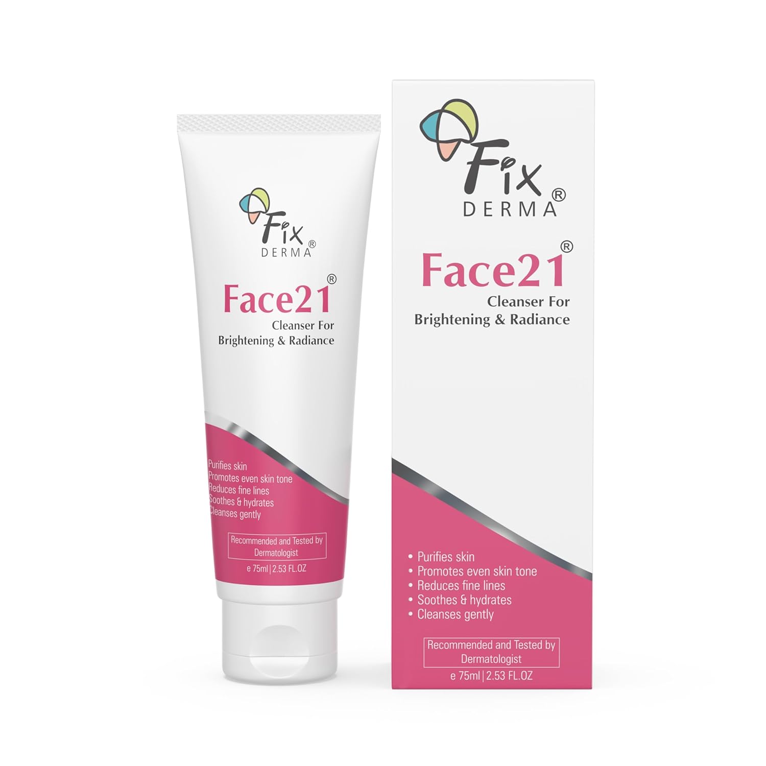 FIXDERMA FACE 21 CLEANSER GENTLE CLEANSING FORMULA FOR ALL SKIN TYPES 75ML