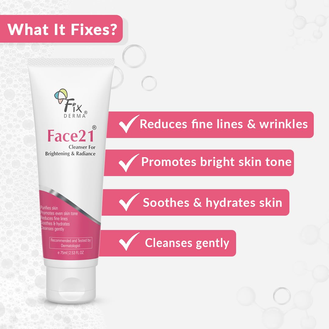 FIXDERMA FACE 21 CLEANSER GENTLE CLEANSING FORMULA FOR ALL SKIN TYPES 75ML