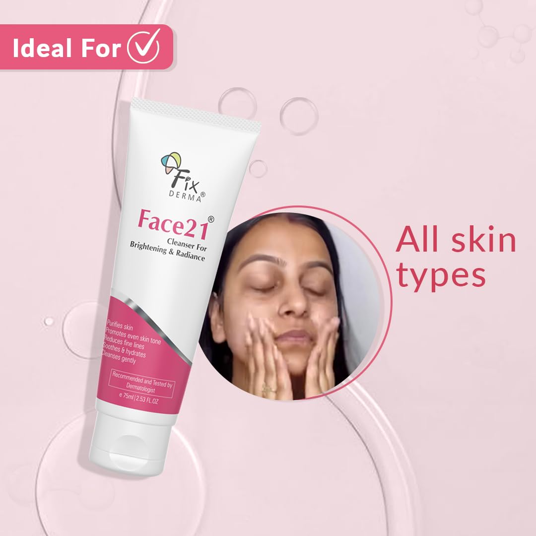 FIXDERMA FACE 21 CLEANSER GENTLE CLEANSING FORMULA FOR ALL SKIN TYPES 75ML