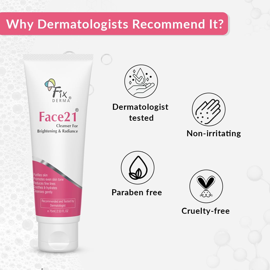 FIXDERMA FACE 21 CLEANSER GENTLE CLEANSING FORMULA FOR ALL SKIN TYPES 75ML