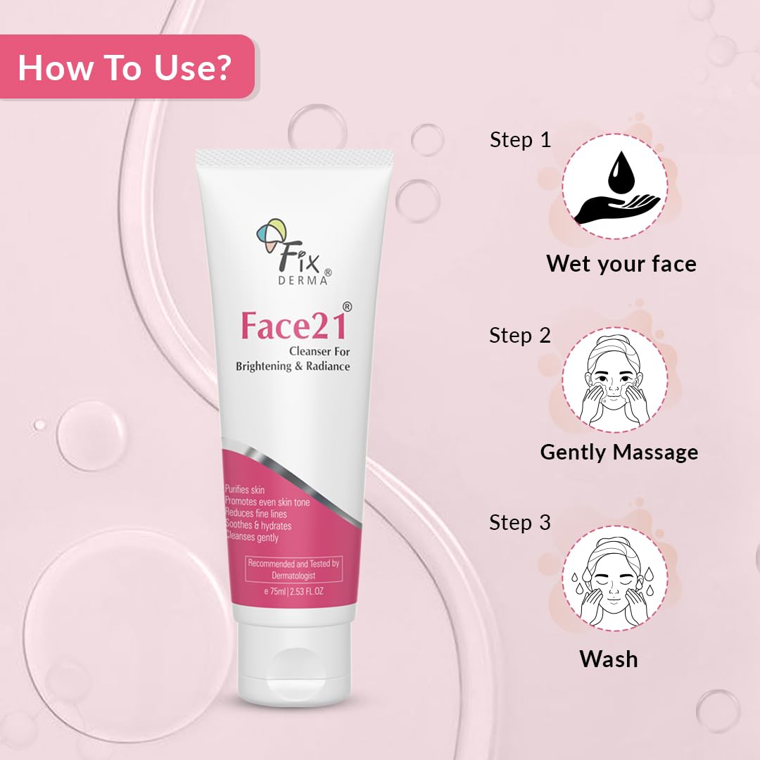 FIXDERMA FACE 21 CLEANSER GENTLE CLEANSING FORMULA FOR ALL SKIN TYPES 75ML