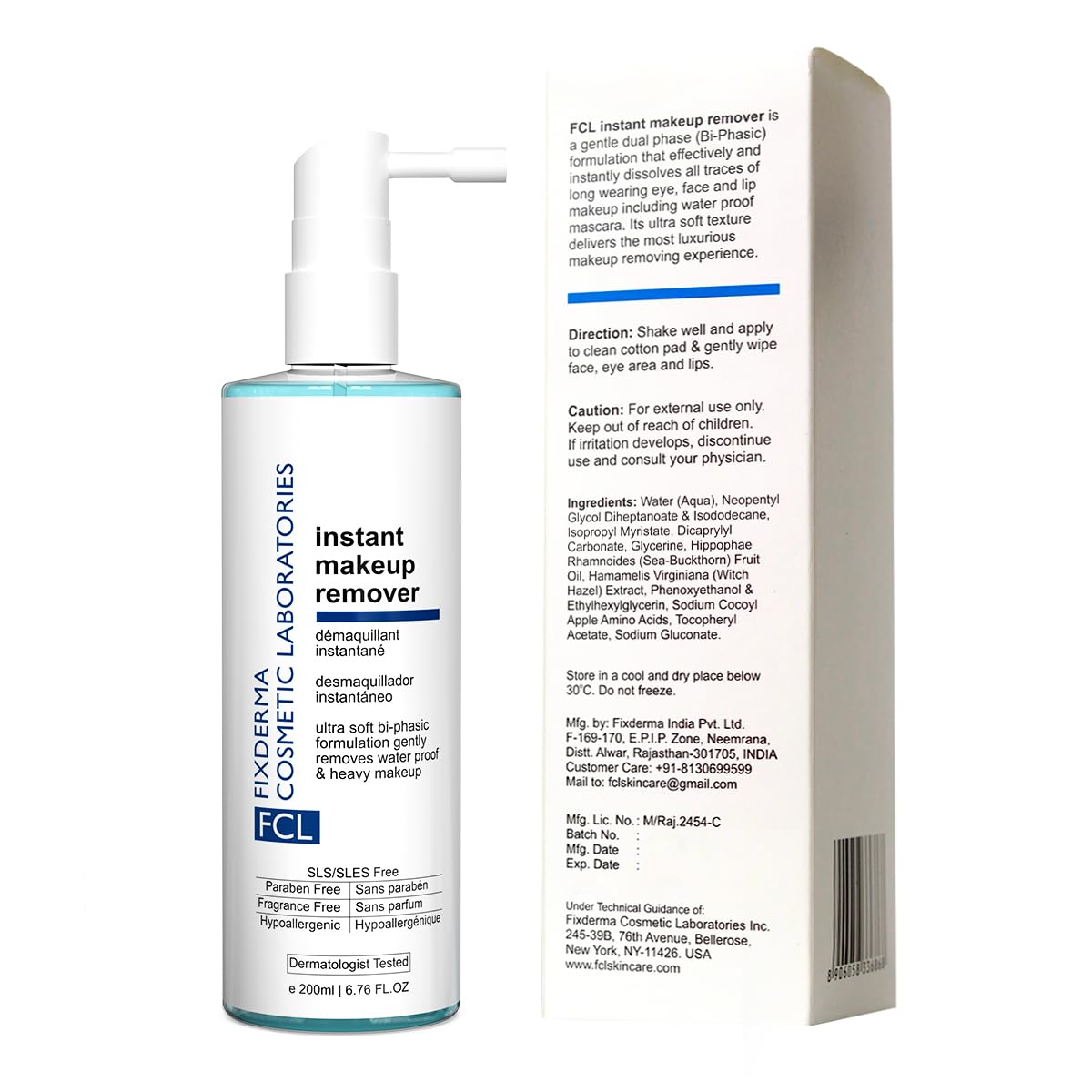 FIXDERMA FCL BIPHASIC INSTANT MAKEUP REMOVER WITH APPLE AMINO ACID & SEA BUCKTHORN OIL 200ML