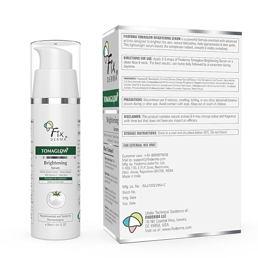 FIXDERMA TOMAGLOW SKIN BRIGHTENING SERUM FOR FACE FOR MEN & WOMEN 30ML