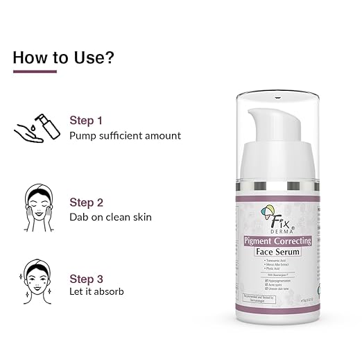FIXDERMA PIGMENT CORRECTING FACE SERUM TRANEXAMIC ACID TO FIGHT AWAY PIGMENTATION 30GM