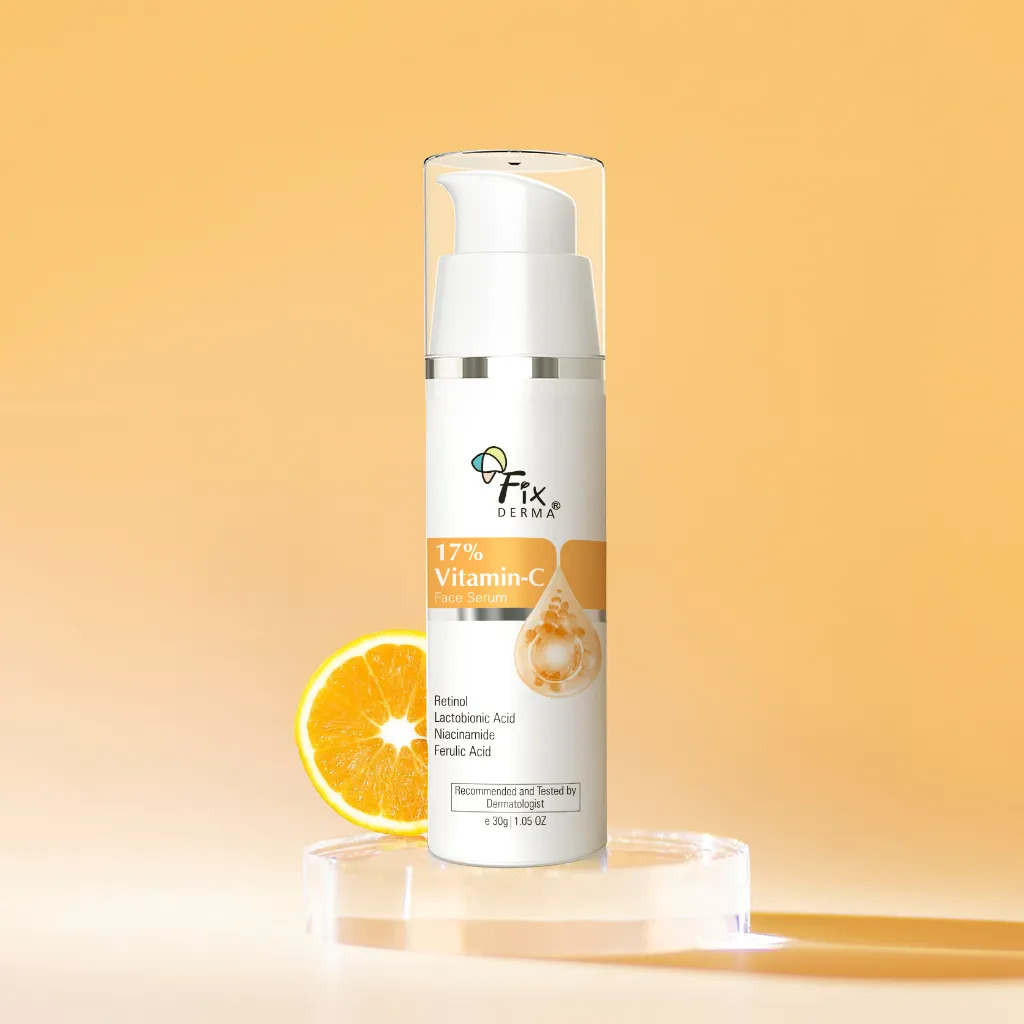 FIXDERMA 17% VITAMIN C FACE SERUM QUICK ABSORBING SERUM FOR BRIGHT & EVEN TONED SKIN 30GM