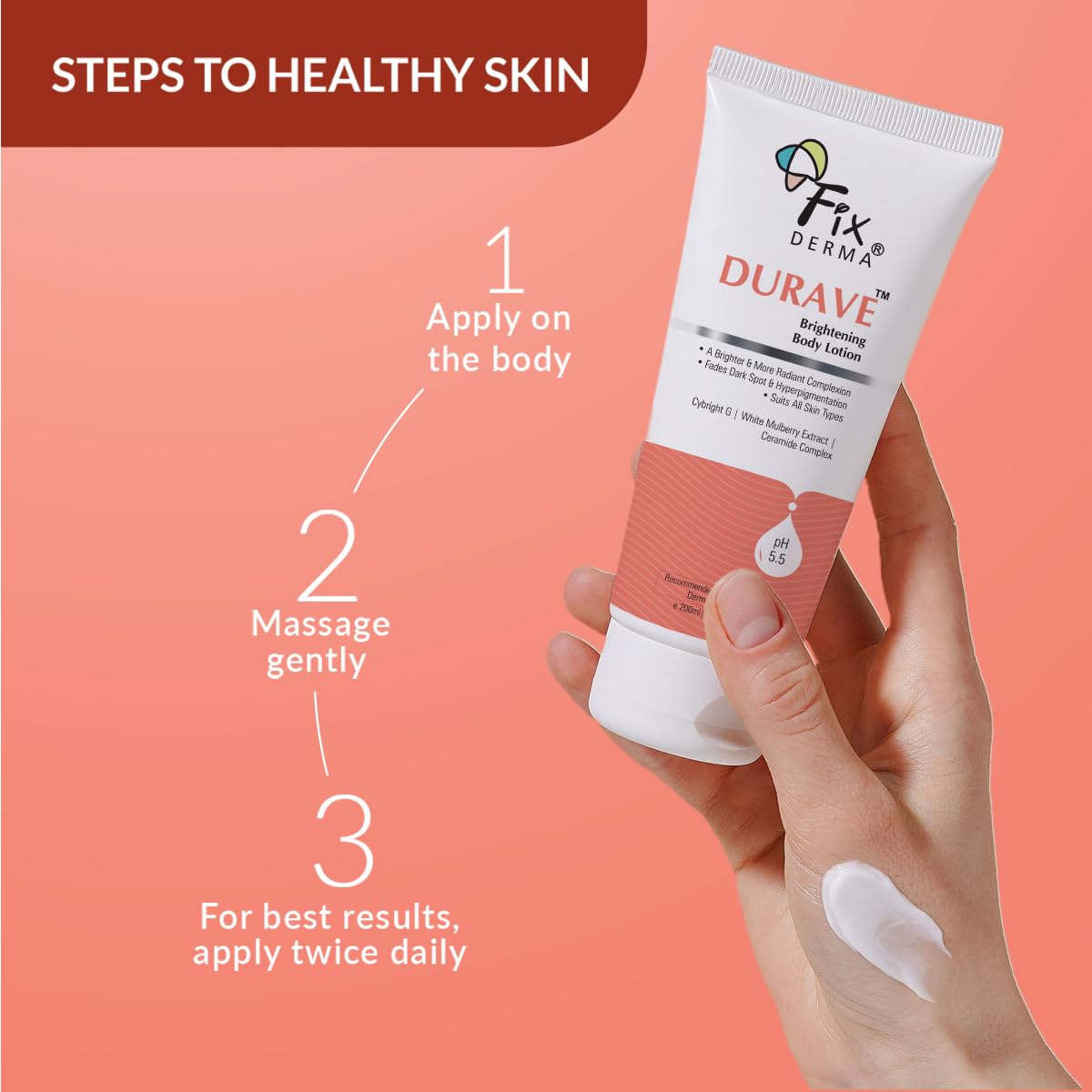 FIXDERMA DURAVE BRIGHTENING BODY LOTION WITH CERAMIDE BODY LOTION FOR WOMEN & MEN 200ML