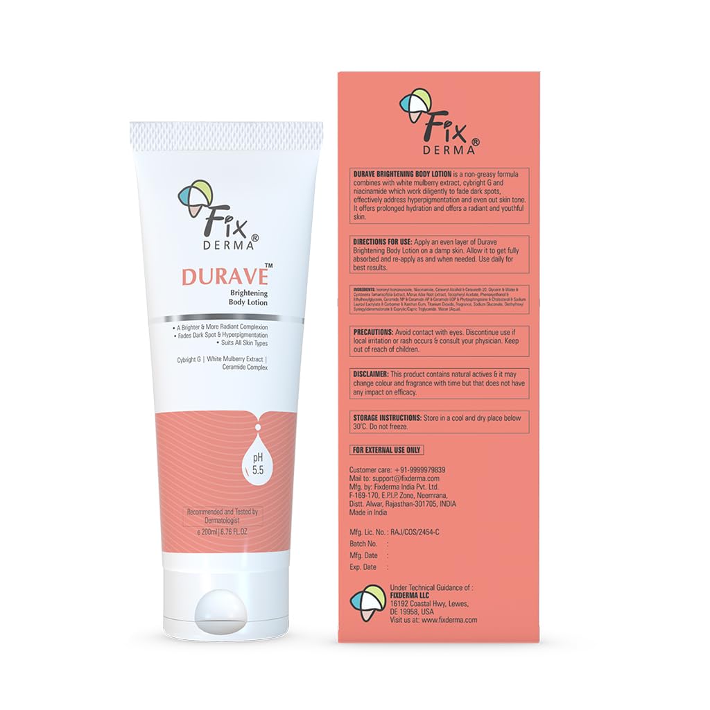 FIXDERMA DURAVE BRIGHTENING BODY LOTION WITH CERAMIDE BODY LOTION FOR WOMEN & MEN 200ML
