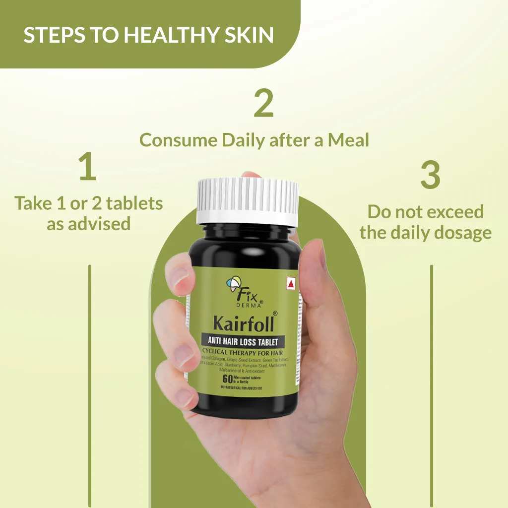 FIXDERMA KAIRFOLL ANTI HAIR LOSS TABLET BIOTIN TABLETS TO STOP HAIR LOSS & THINNING 60 TABLETS
