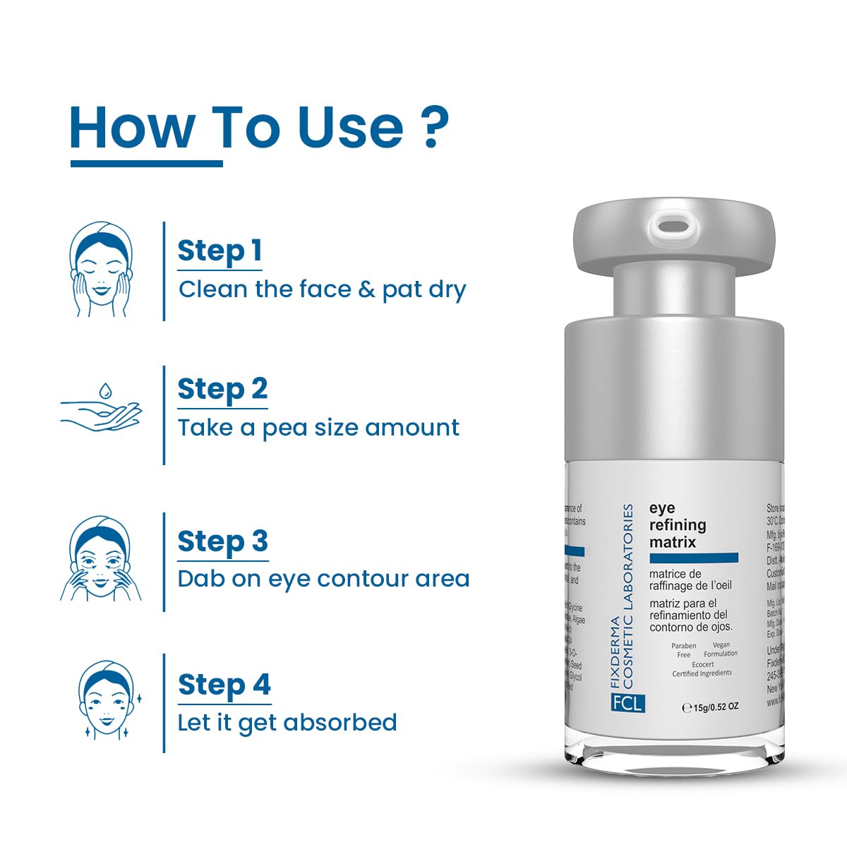FIXDERMA FCL EYE REFINING MATRIX UNDER EYE CREAM FOR DARK CIRCLES, PUFFINESS & FINE LINES 15GM