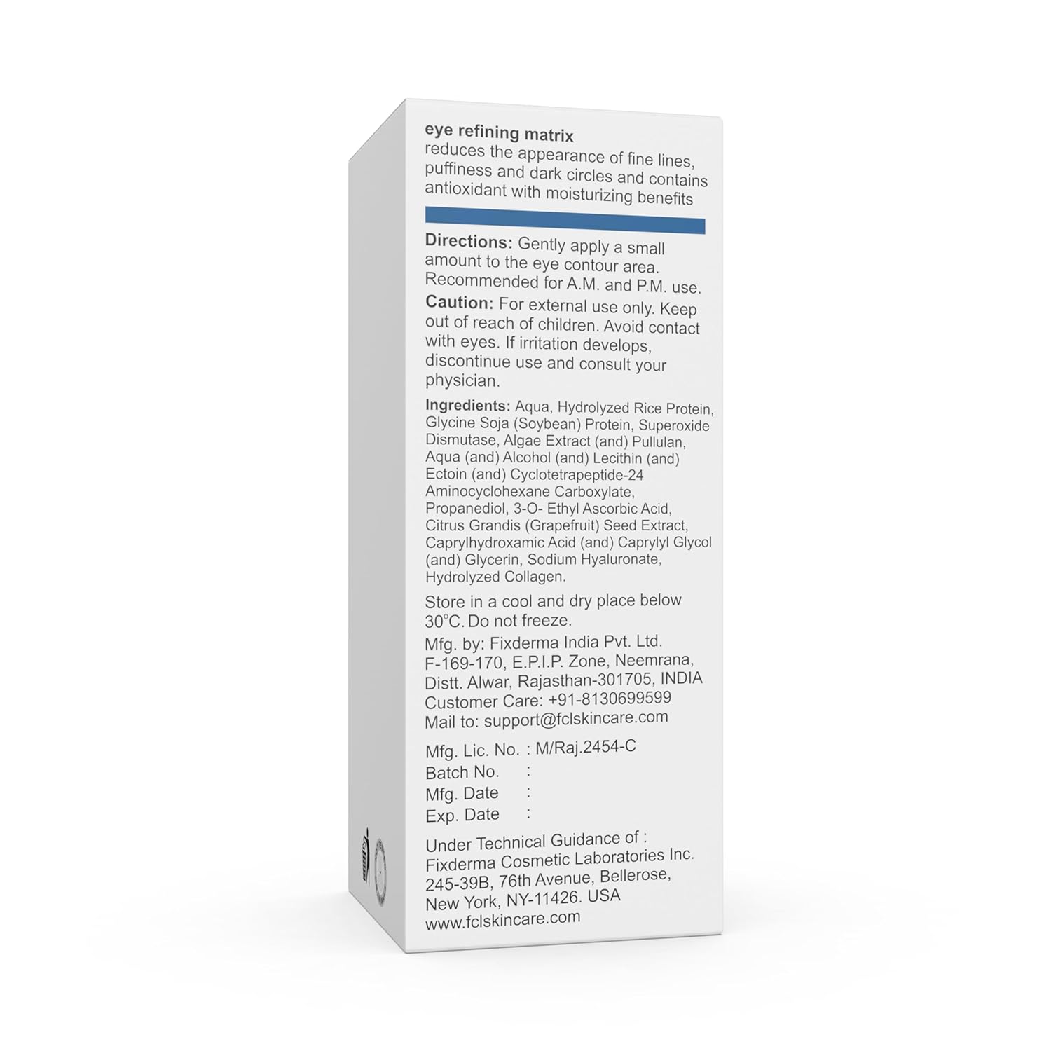 FIXDERMA FCL EYE REFINING MATRIX UNDER EYE CREAM FOR DARK CIRCLES, PUFFINESS & FINE LINES 15GM