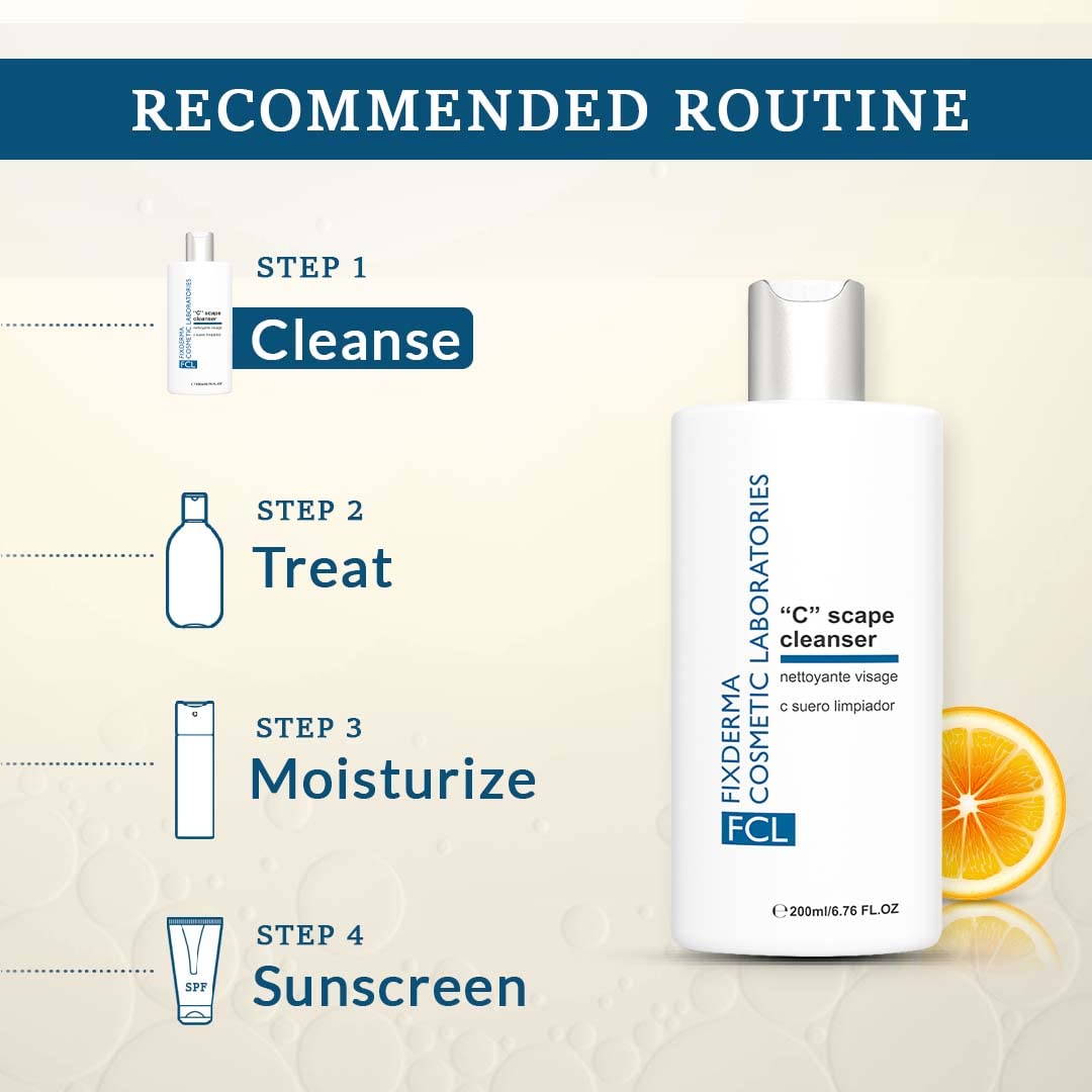 FIXDERMA FCL C-SCAPE CLEANSER, VITAMIN C CLEANSER, BRIGHTENING FACE WASH 200ML
