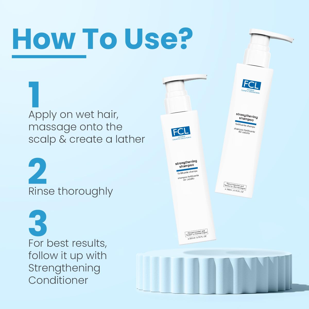 FIXDERMA FCL STRENGTHENING SHAMPOO STRENGTHENS HAIR CONTROLS HAIR FALL REDUCES FRIZZ 200ML