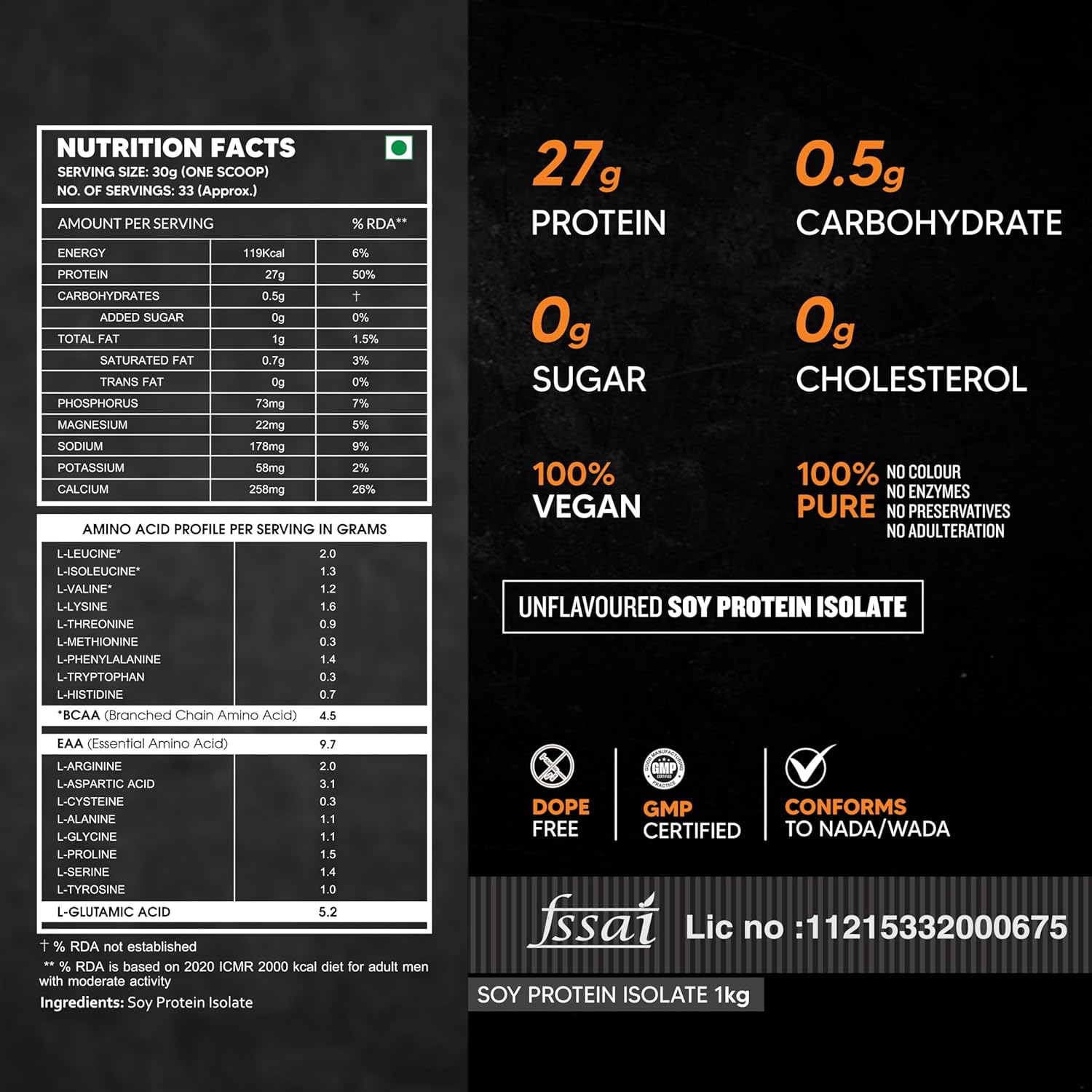 AS-IT-IS NUTRITION SOY PROTEIN ISOLATE 90% MADE FOR MEAL SUPPLEMENTATION VEGAN PLANT PROTEIN 1KG