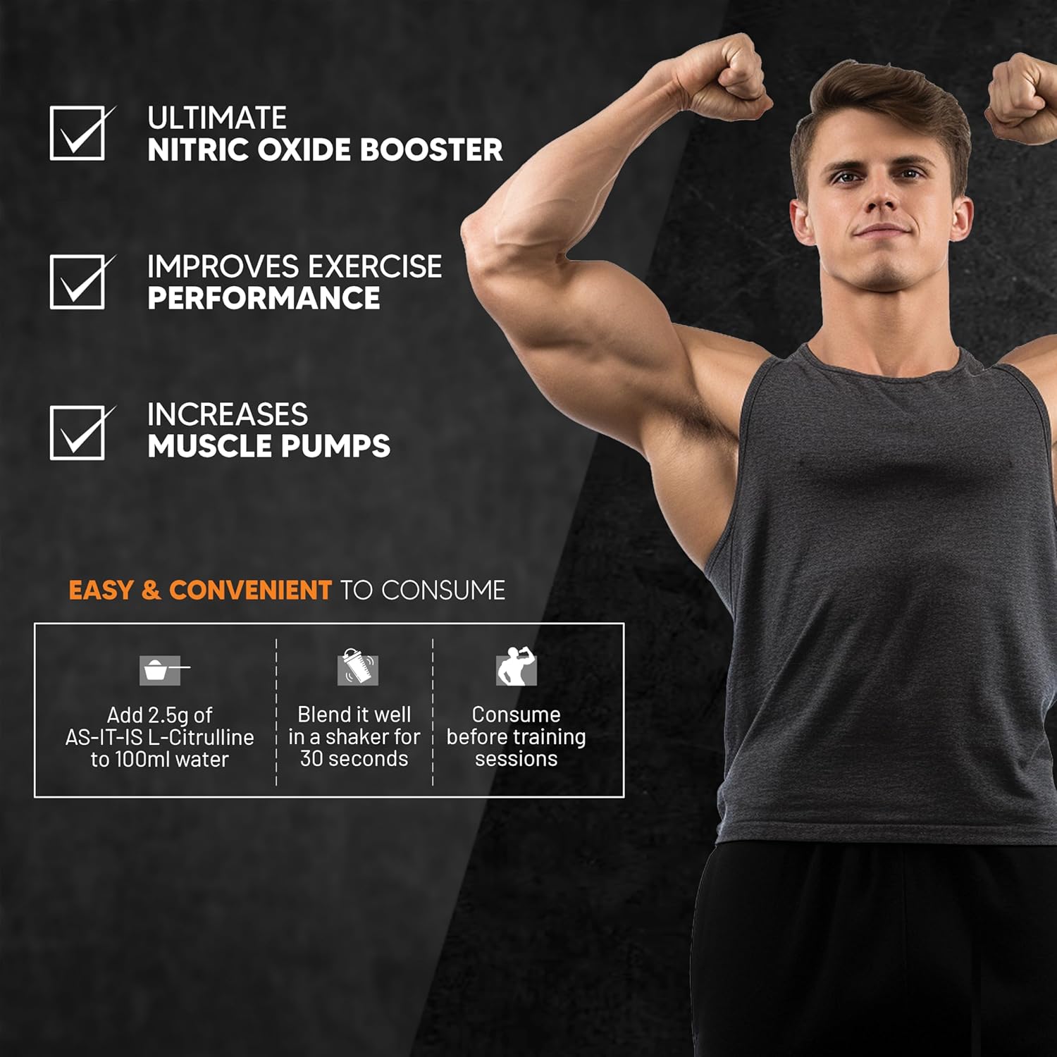 AS-IT-IS NUTRITION PURE L-CITRULLINE POWDER, BOOSTS NITRIC OXIDE & MUSCLE GROWTH 100GM