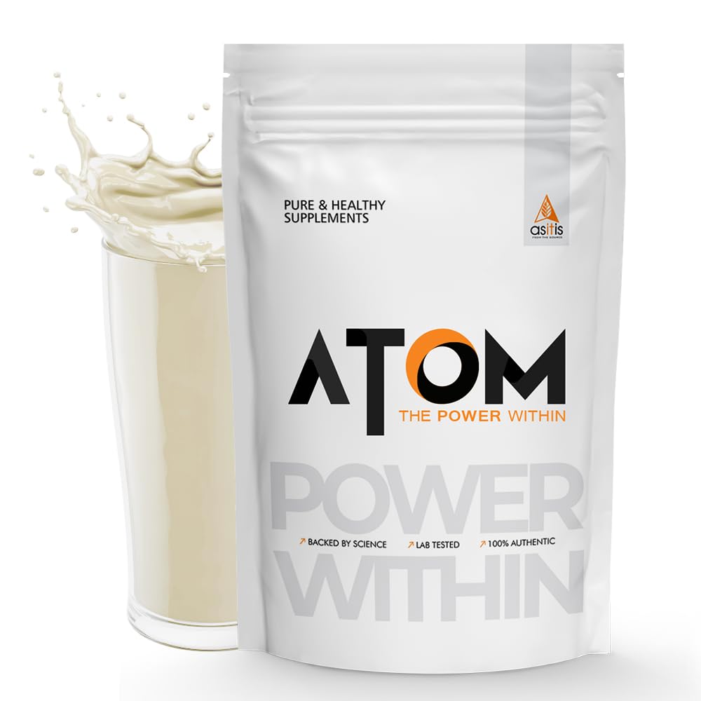 AS-IT-IS ATOM RAW WHEY PROTEIN WITH ENZYMES USA LABDOOR CERTIFIED UNFLAVOURED 1KG