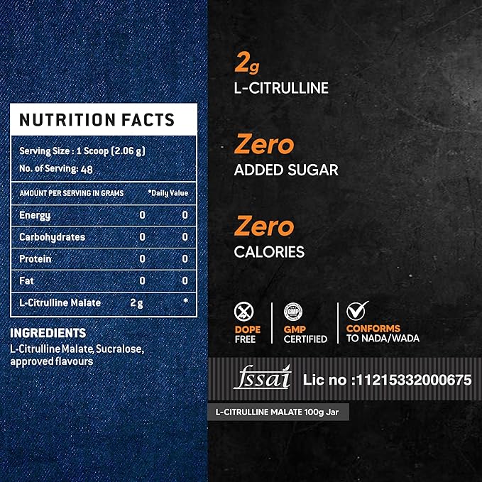 AS-IT-IS ATOM L CITRULLINE MALATE 2:1- 0 SUGAR 100GM