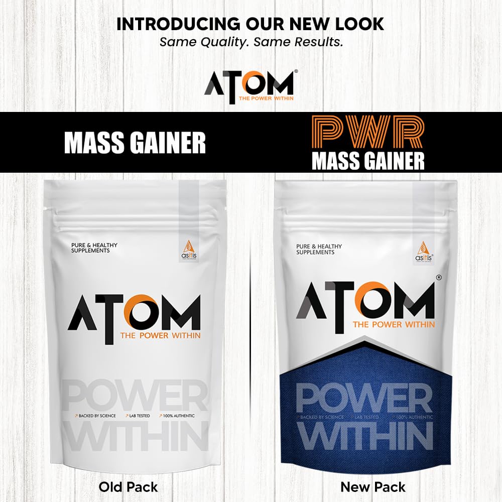 AS-IT-IS ATOM PWR MASS GAINER 5:1 CARB-PROTEIN RATIO DOUBLE RICH CHOCOLATE FLAVOUR 1KG