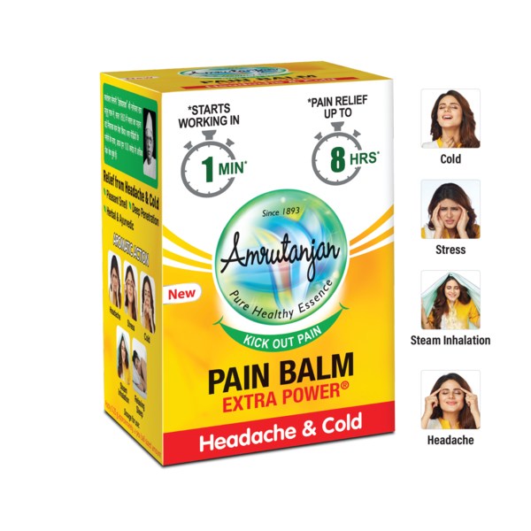 AMRUTANJAN BALM YELLOW EXTRA 8ML
