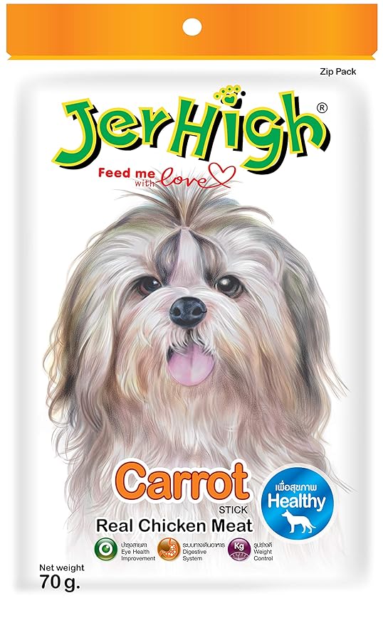 JERHIGH CARROT STICK DOG TREATS FOR ALL LIFE STAGES, 70GM