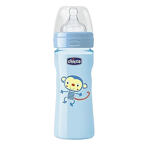 CHICCO WB COLOURED FEEDING BOTTLE 2M+ BLUE BOY 250ML