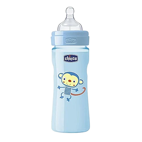 CHICCO WB COLOURED FEEDING BOTTLE 2M+ BLUE BOY 250ML