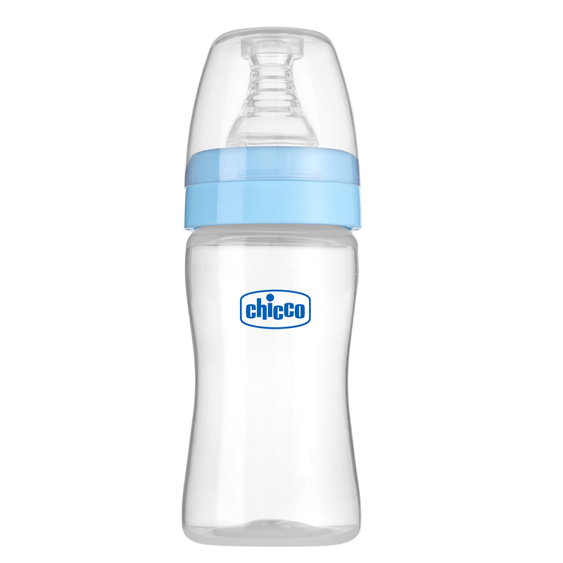 CHICCO WB GLASS SLOW FLOW FEEDING BOTTLE BLUE 0M+ BOY 125ML