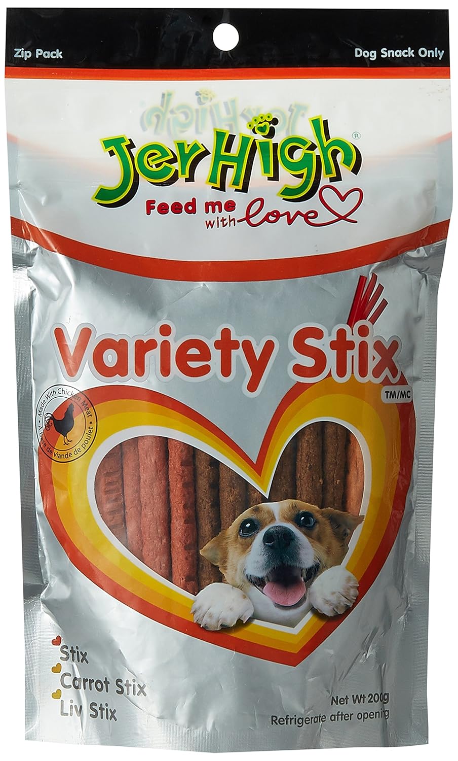 JERHIGH VARIETY STIX DOG TREAT 200GM