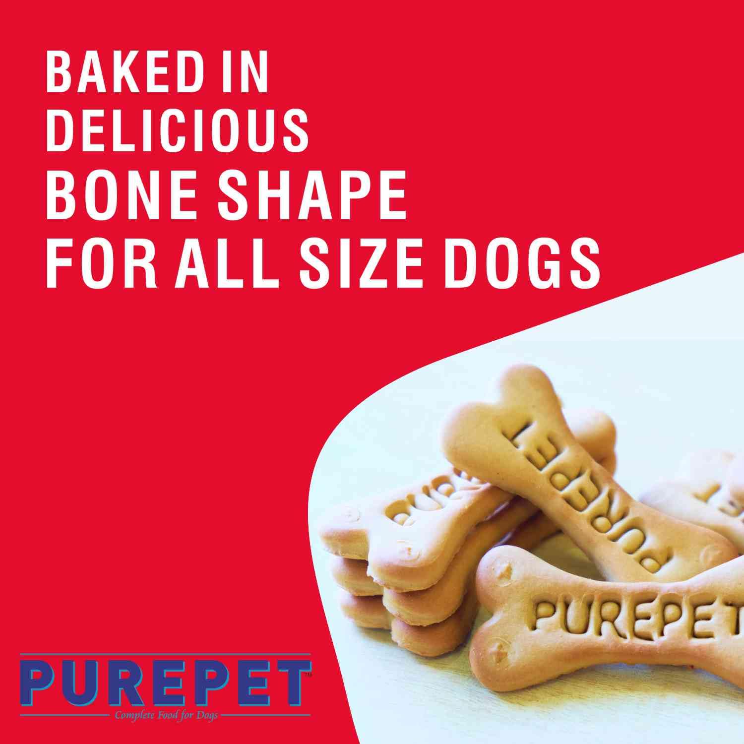 PUREPET DOG BISCUIT TREATS 100% VEGETABLE FLAVOUR FOR ALL LIFE STAGES 800GM
