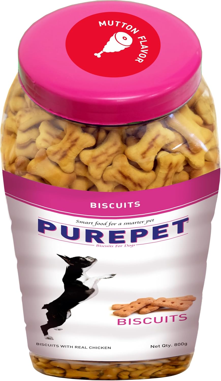 PUREPET DOG BISCUIT TREATS  MUTTON FLAVOUR FOR ALL LIFE STAGES 800GM