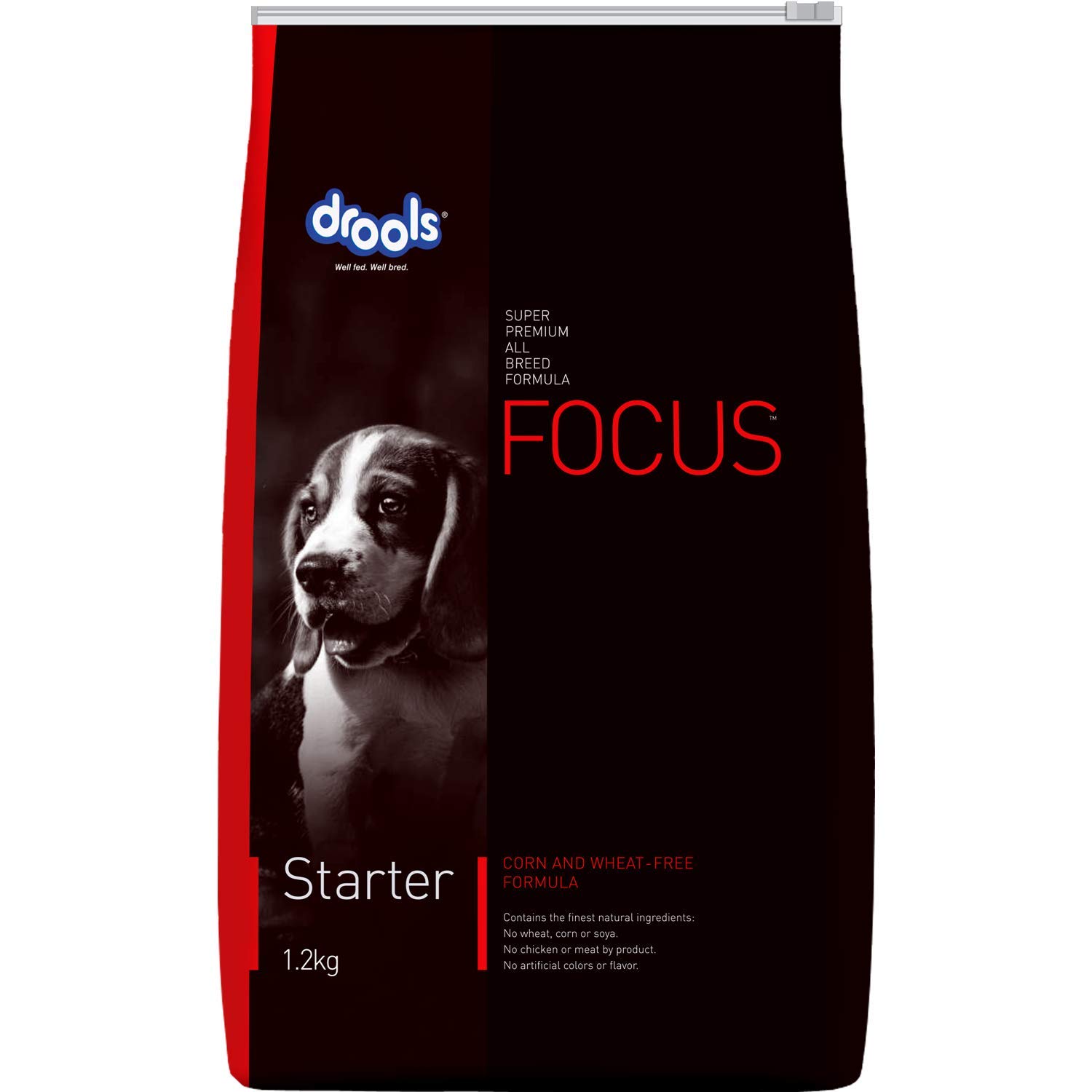 DROOLS FOCUS STARTER SUPER PREMIUM DRY DOG FOOD, CHICKEN FLAVOUR, 1.2KG