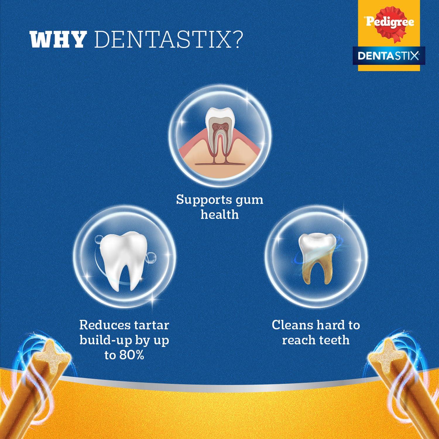 PEDIGREE DENTASTIX ADULT LARGE BREED (25 KG+) ORAL CARE DOG TREAT, 270GM
