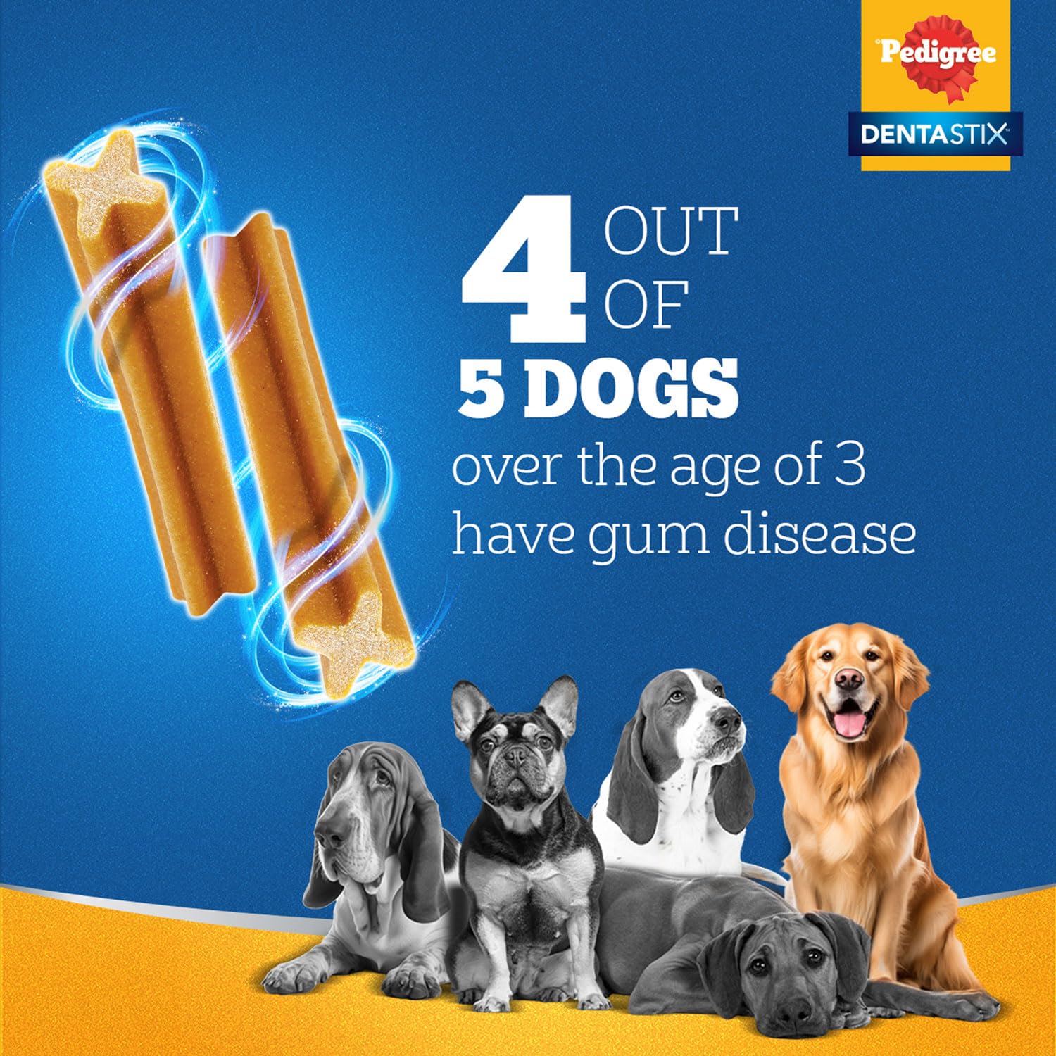 PEDIGREE DENTASTIX ADULT LARGE BREED (25 KG+) ORAL CARE DOG TREAT, 270GM