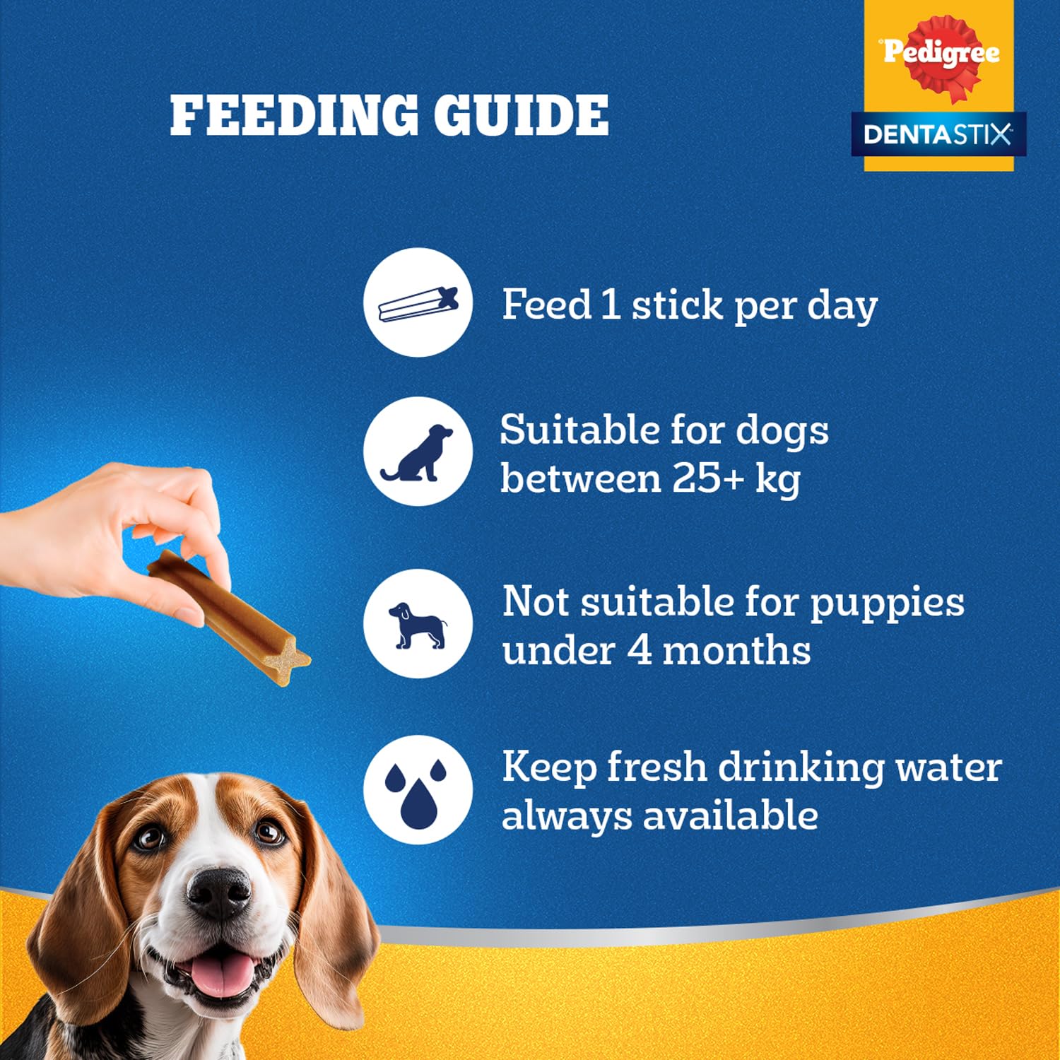 PEDIGREE DENTASTIX ADULT LARGE BREED (25 KG+) ORAL CARE DOG TREAT, 270GM