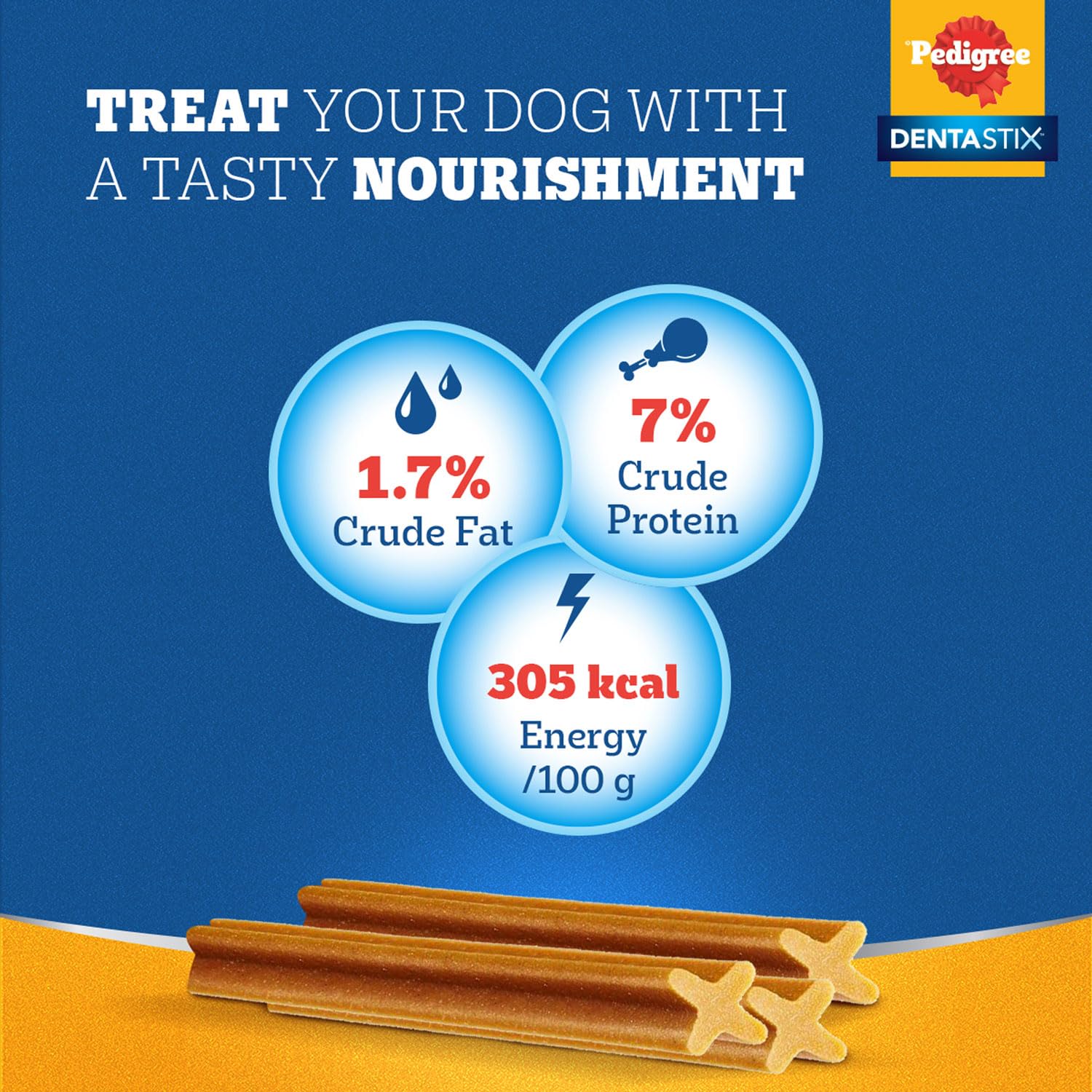 PEDIGREE DENTASTIX ORAL CARE DOG TREAT FOR ADULT MEDIUM BREED (10-25KG) 7 STICKS WEEKLY PACK 180GM