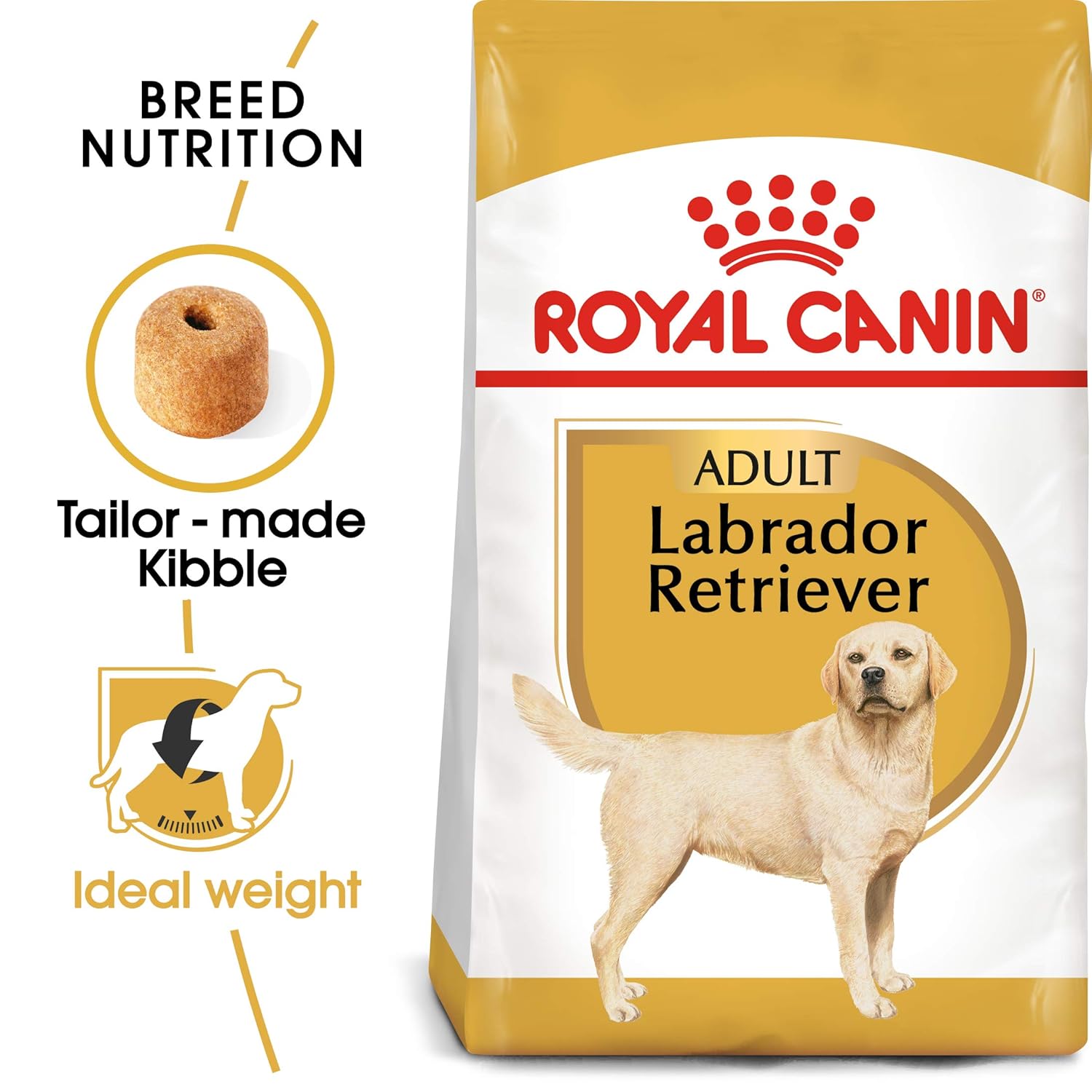 ROYAL CANIN ADULT LABRADOR MEAT FLAVOUR PELLET DOG FOOD, 3KG