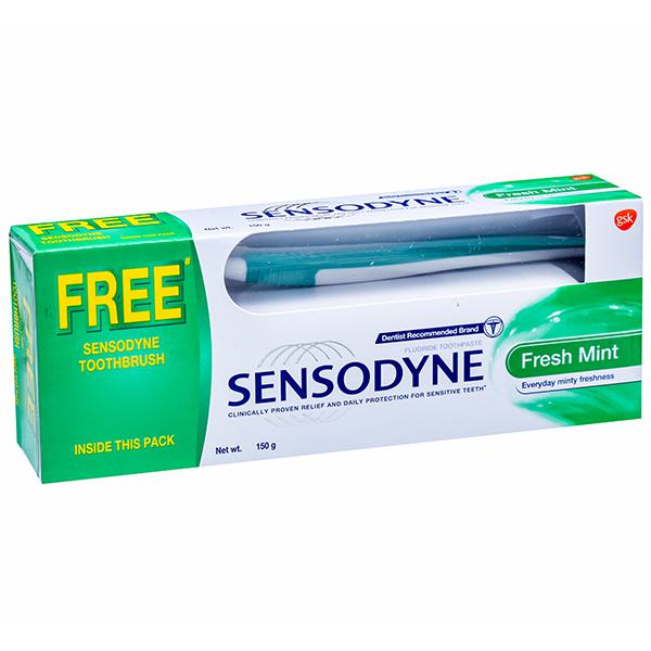 SENSODYNE FRESH MINT TOOTHPASTE 150GM (TOOTHBRUSH FREE)