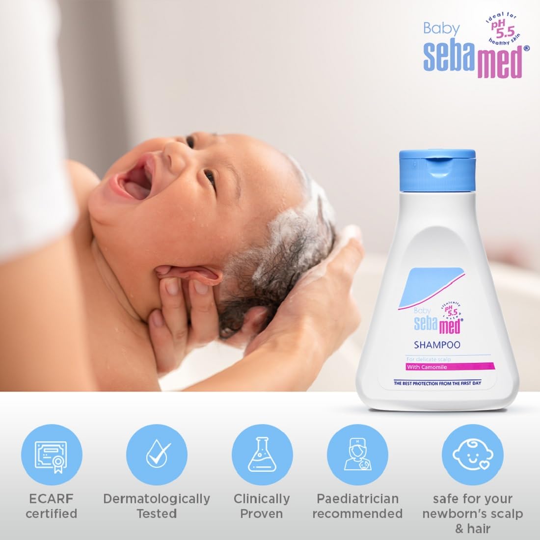 SEBAMED BABY SHAMPOO|PH 5.5| IDEAL FOR NEWBORN’S DELICATE SCALP| NO TEARS | 150 ML