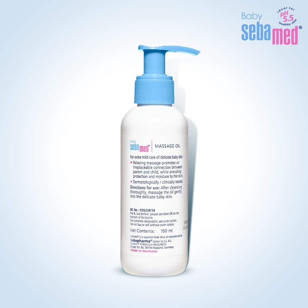 SEBAMED BABY MASSAGE OIL| WITH SOYA OIL|NON- GREASY|IDEAL FOR NEWBORN |150 ML