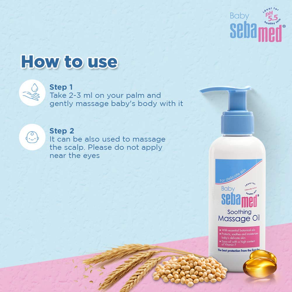 SEBAMED BABY MASSAGE OIL| WITH SOYA OIL|NON- GREASY|IDEAL FOR NEWBORN |150 ML