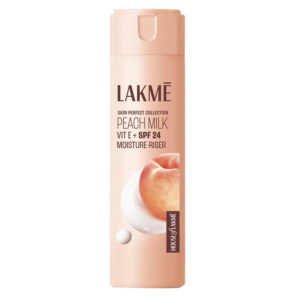 LAKME PEACH MILK CERAMIDE LOTION MOISTURIZER WITH SPF 24 & HYALURONIC FOR INTENSE MOISTURIZING 120ML