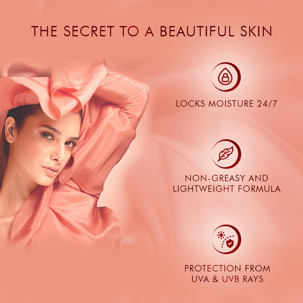 LAKME PEACH MILK CERAMIDE LOTION MOISTURIZER WITH SPF 24 & HYALURONIC FOR INTENSE MOISTURIZING 120ML
