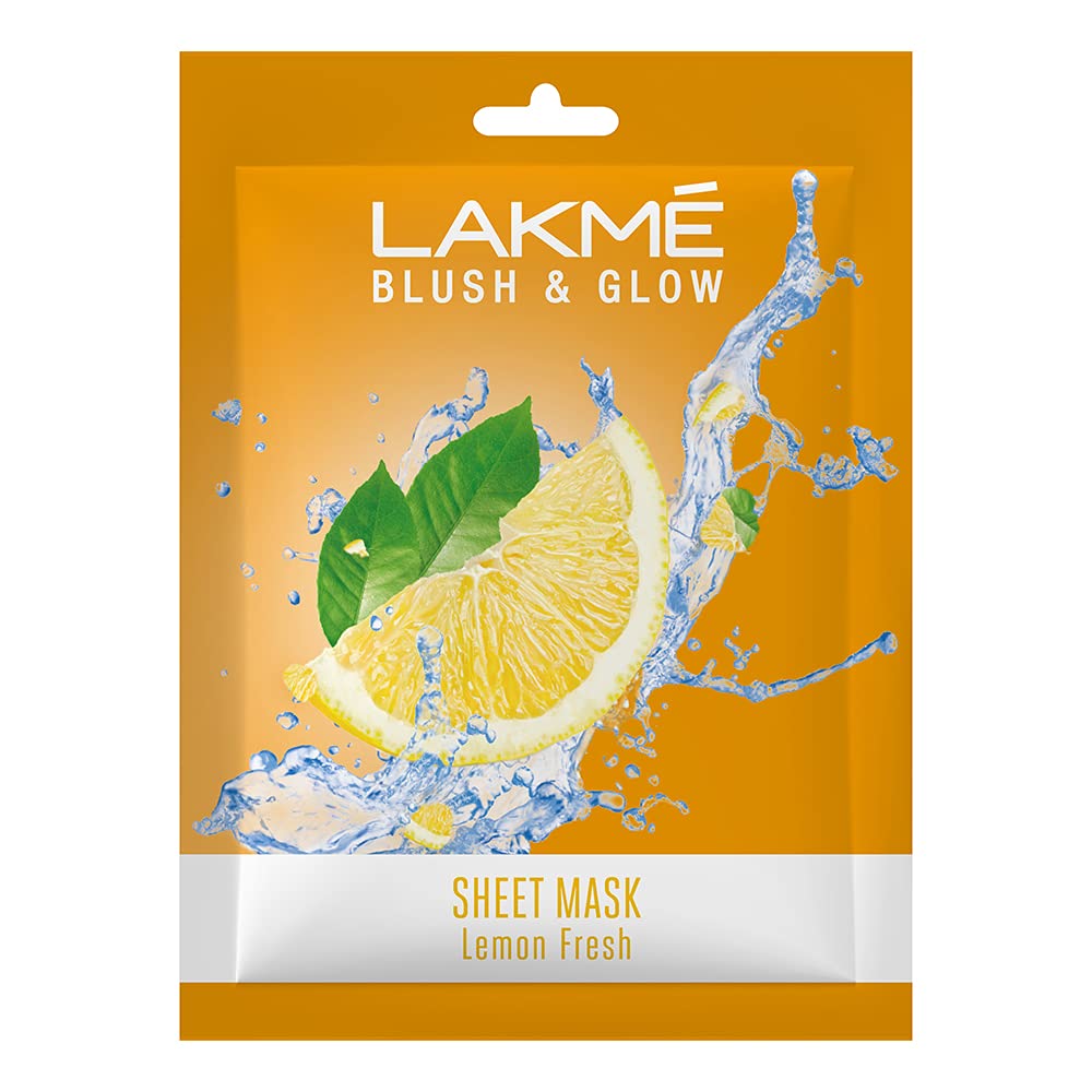 LAKME BLUSH & GLOW LEMON SHEET MASK, 25 ML