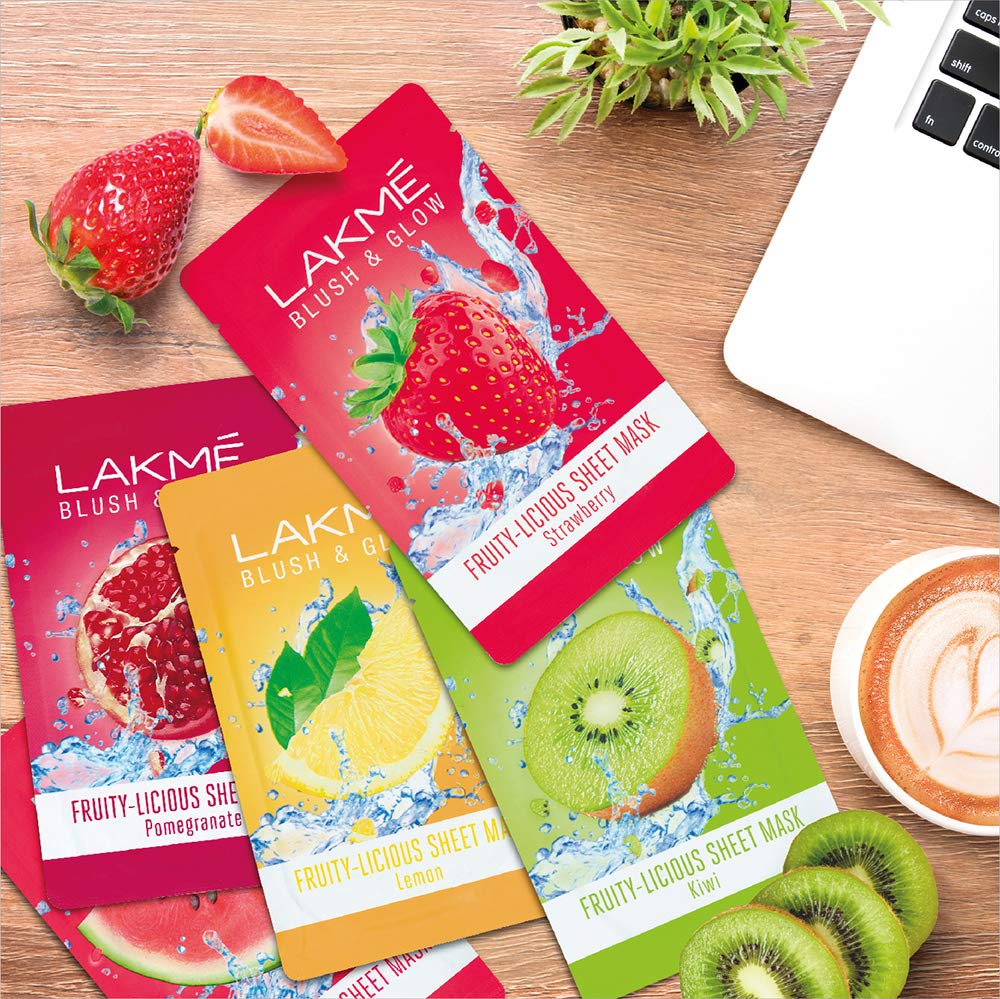 LAKME BLUSH & GLOW LEMON SHEET MASK, 25 ML