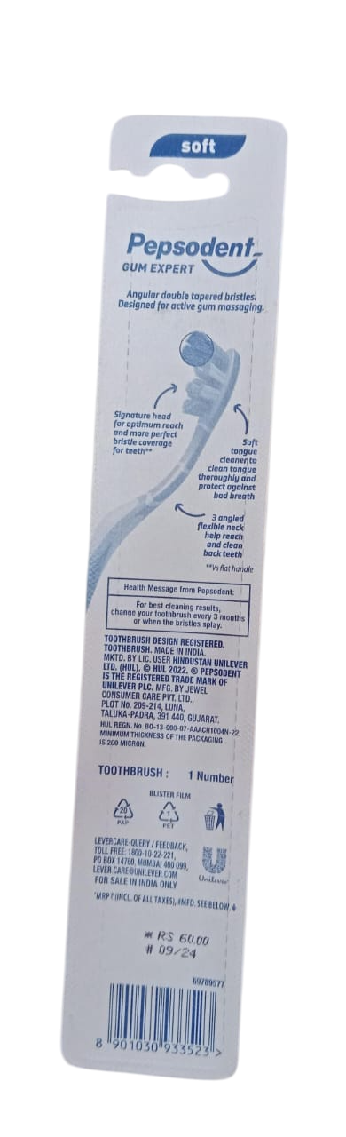 PEPSODENT GUM EXPERT TOOTHBRUSH