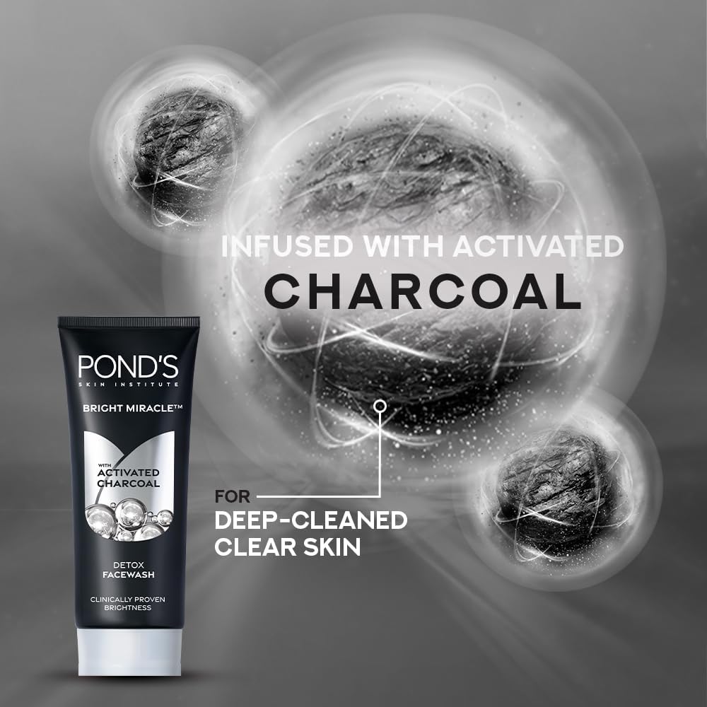 POND’S PURE DETOX, FACEWASH,FOR FRESH, GLOWING SKIN, WITH ACTIVATED CHARCOAL 100GM
