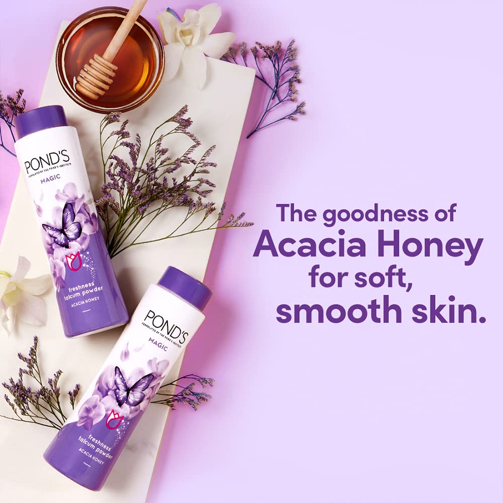 POND'S MAGIC FRESHNESS TALCUM POWDER, ACACIA HONEY, 100GM