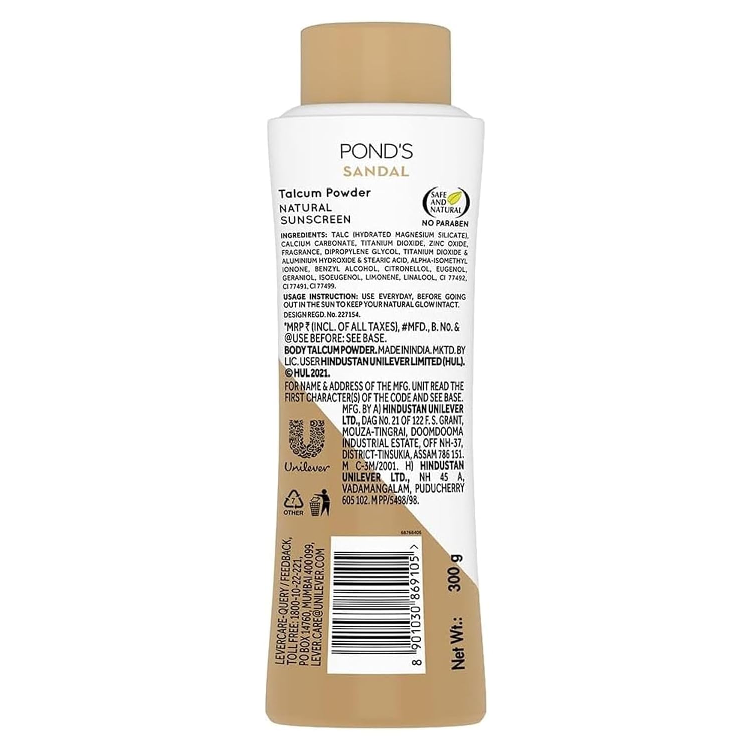 POND'S SANDAL RADIANCE TALCUM POWDER, 300 G